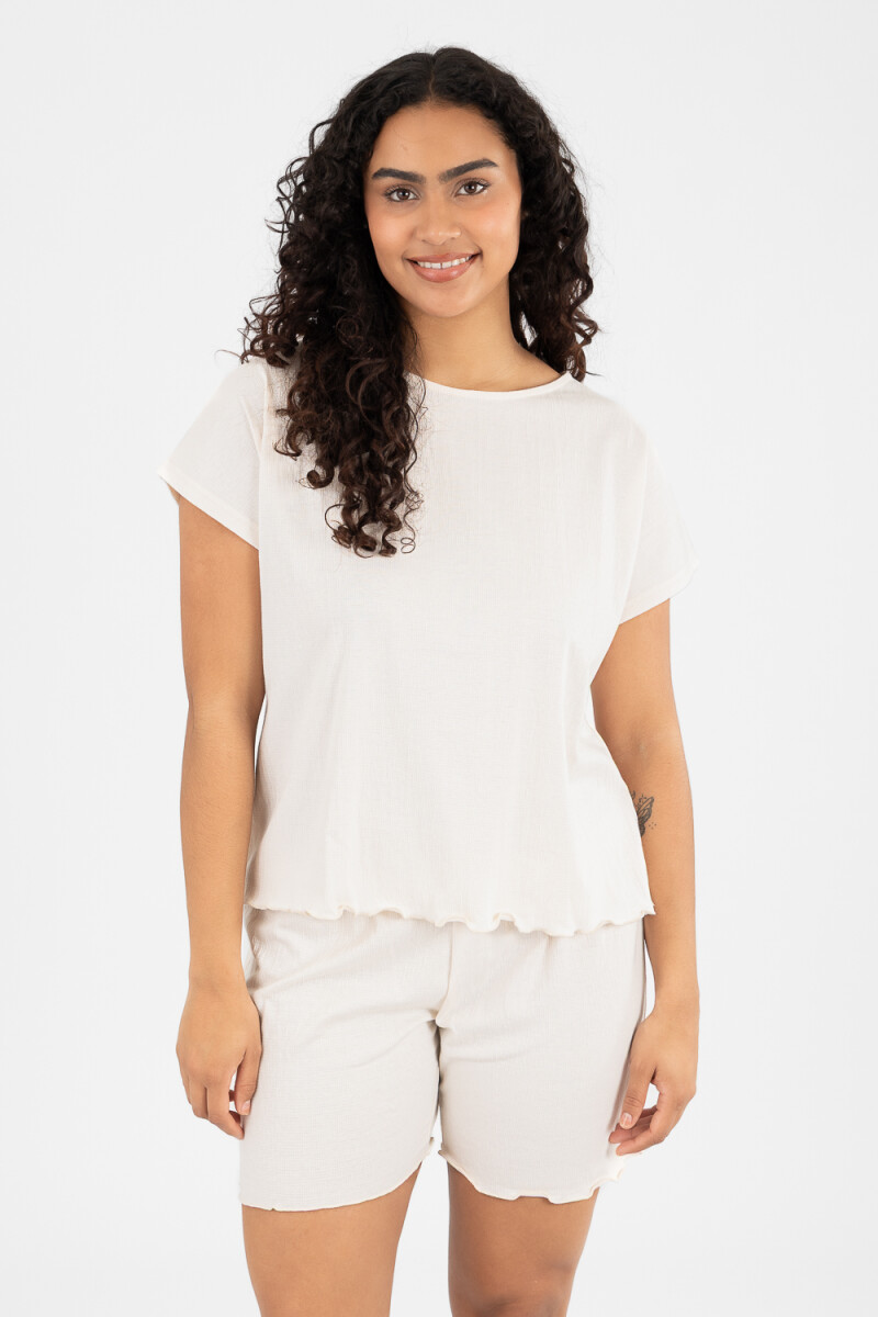Pijama ruffle Beige