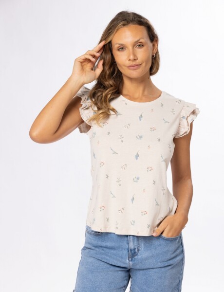 REMERA ESTAMPADA Beige