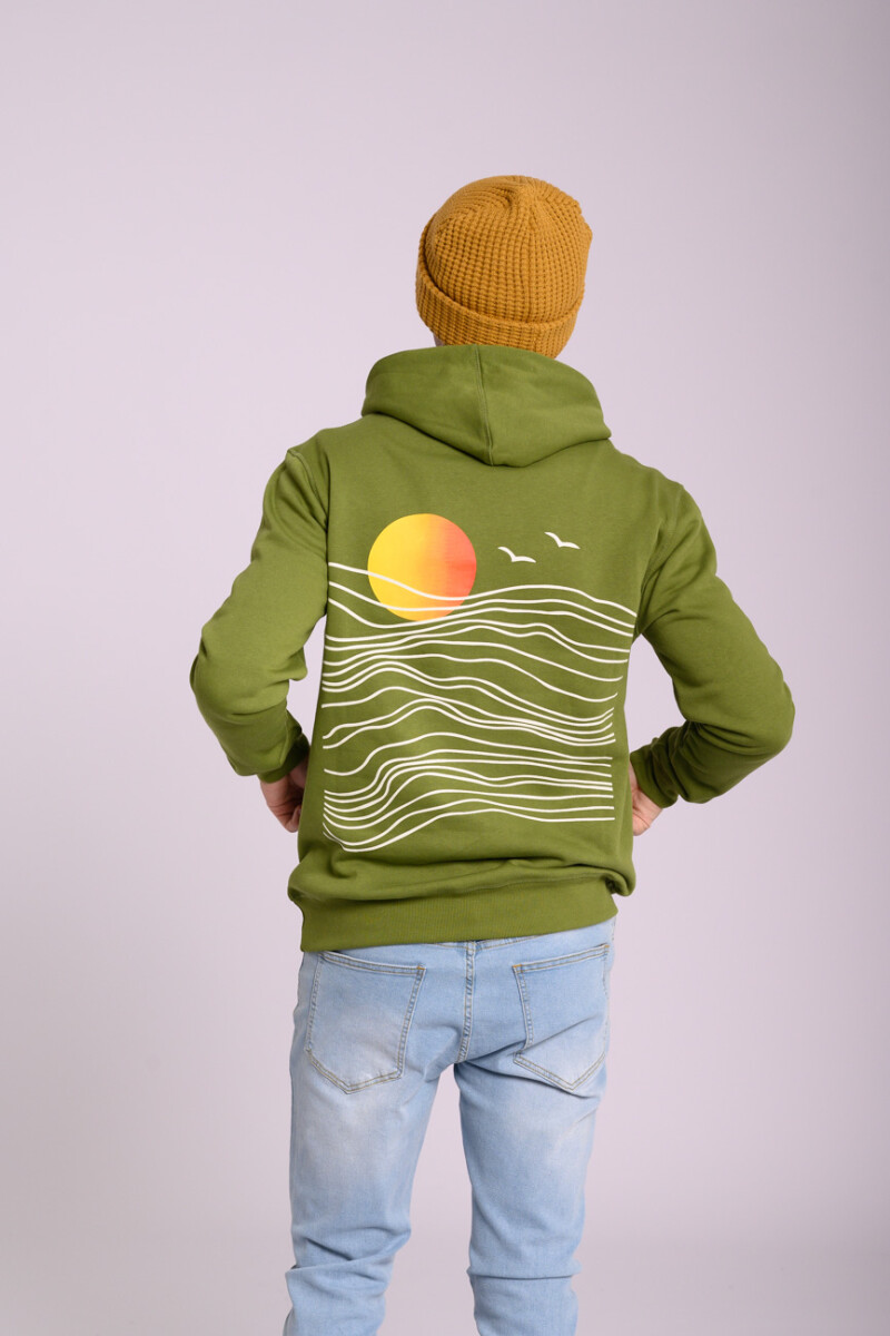 Canguro felpa estampado Verde