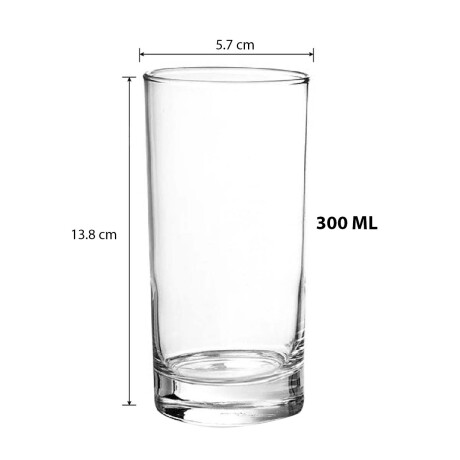 Vaso Agua Fondo Grueso 300ml Crisa Hts Transparente