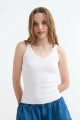 Top tejido punto rib tirantes finos BLANCO