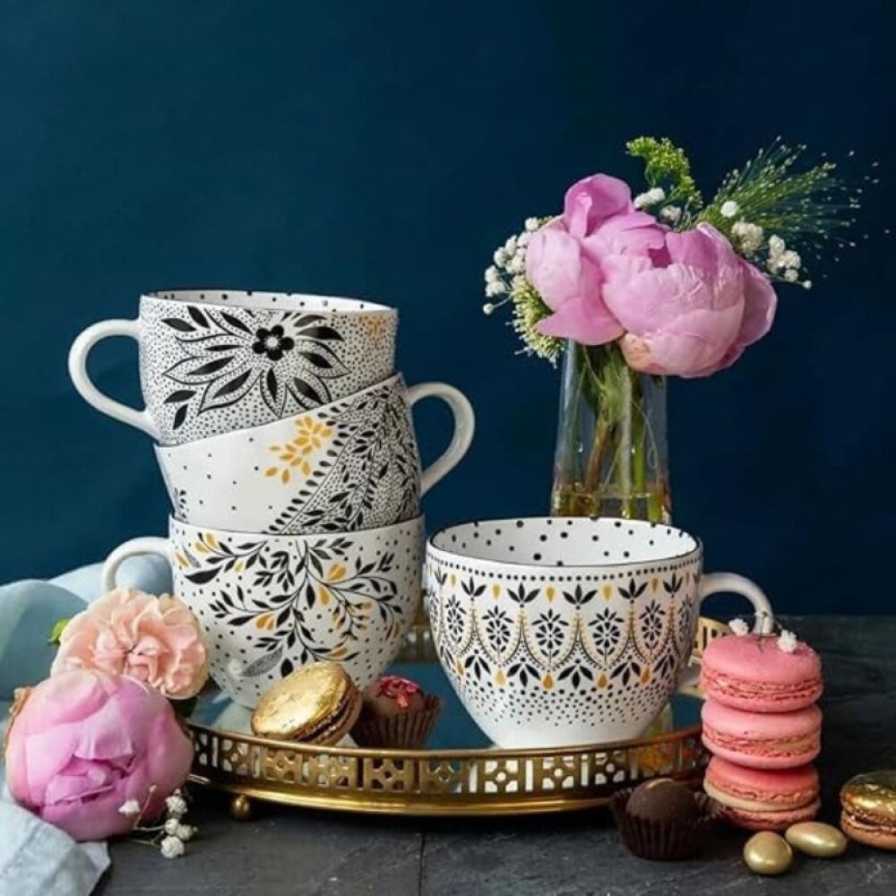 PORTMEIRION S MILLER ARTISANNE NOIR MUG X4 PORTMEIRION S MILLER ARTISANNE NOIR MUG X4