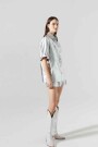 Soho Metallic Linen Shirt Plata