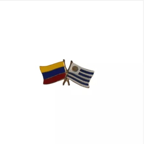 Pin metálico banderas Colombia y Uruguay