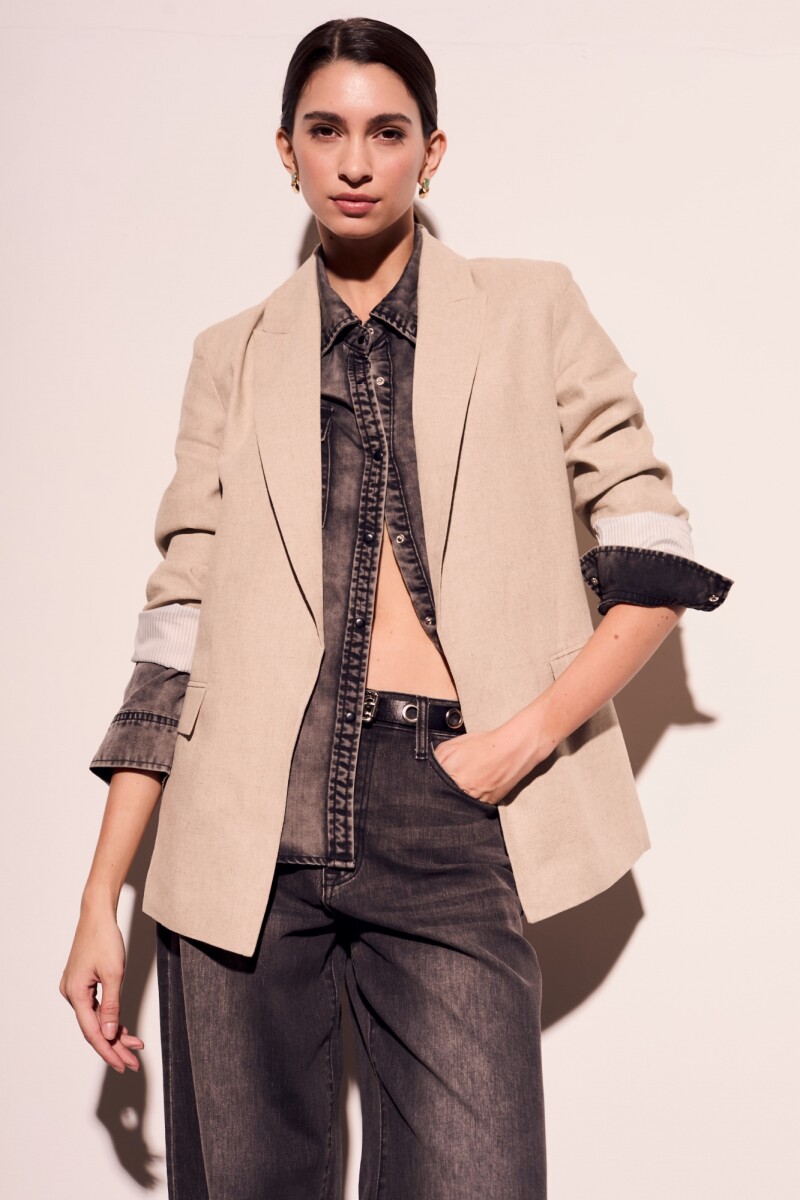 Blazer Lino - Crudo Melange 