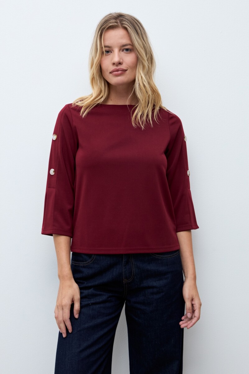 Sweatshirt con botones bordo