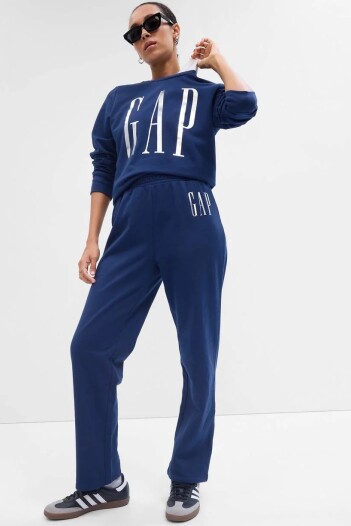 Pantalón Deportivo Logo Gap Recto Mujer Pangea Blue