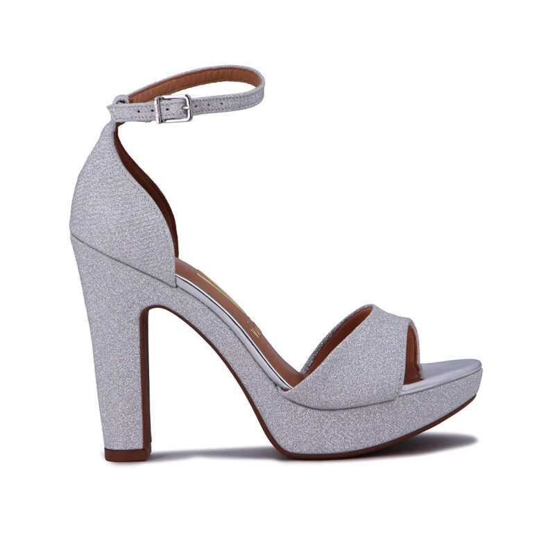 Vizzano Sandalia Tira Ancha Taco Alto C/pulsera Plata