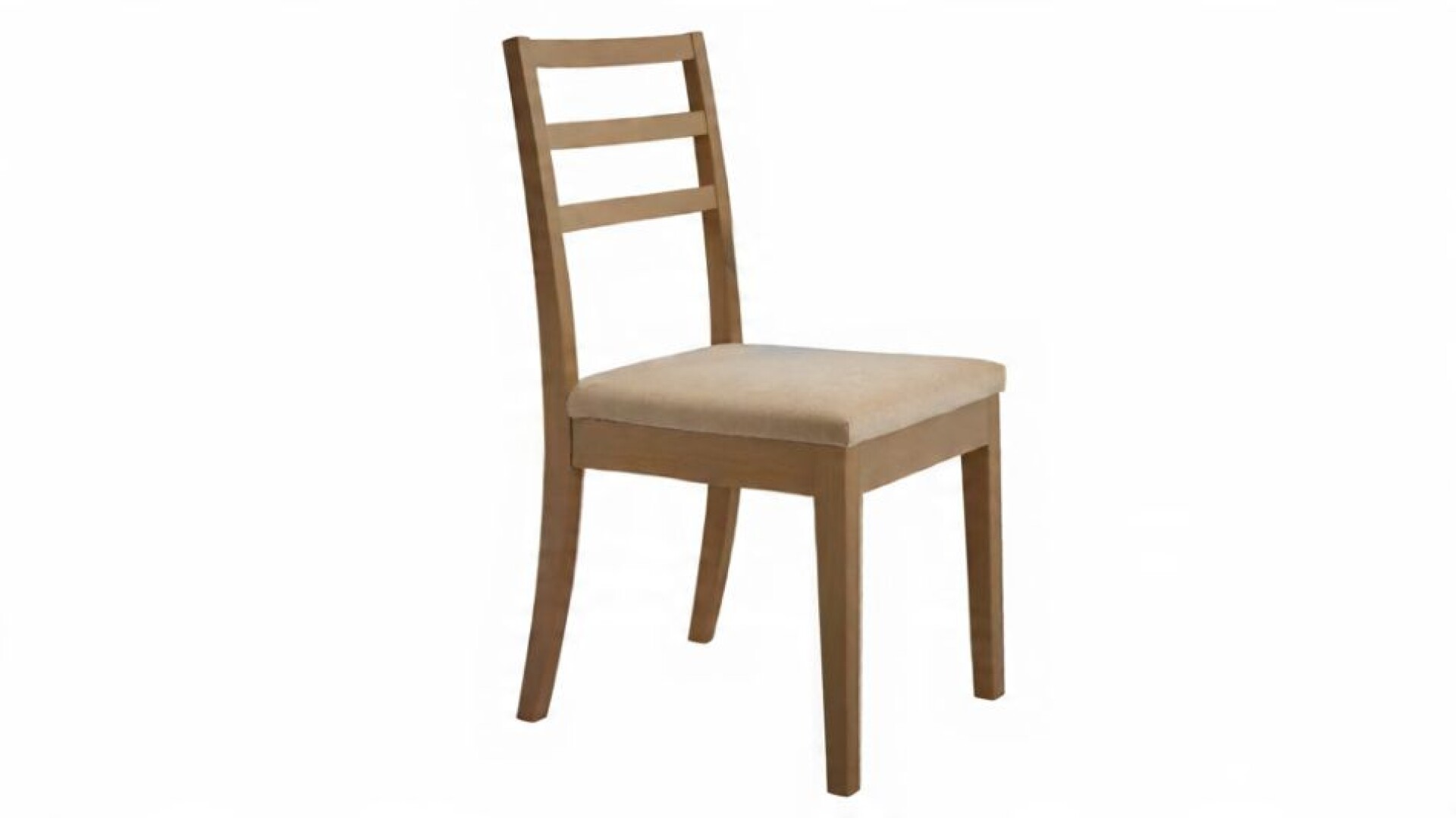 SILLA BAJA - MADERA CLARA - TAPIZADO TELA BEIGE 