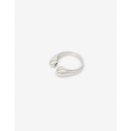 Anillo De Metal Gota Plateado Rodio