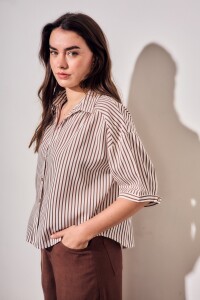 Camisa Rayada Burdeos