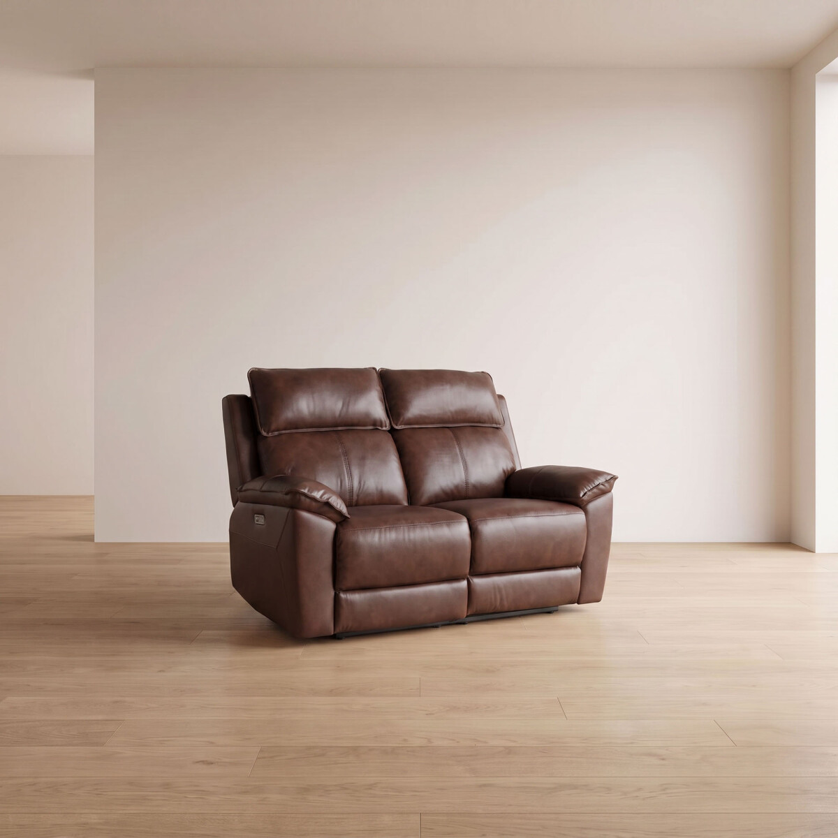 RECLINER ELÉCTRICO - 2 CUERPOS CUERO-Y-SIMIL-CUERO MARRON JOSHUA 