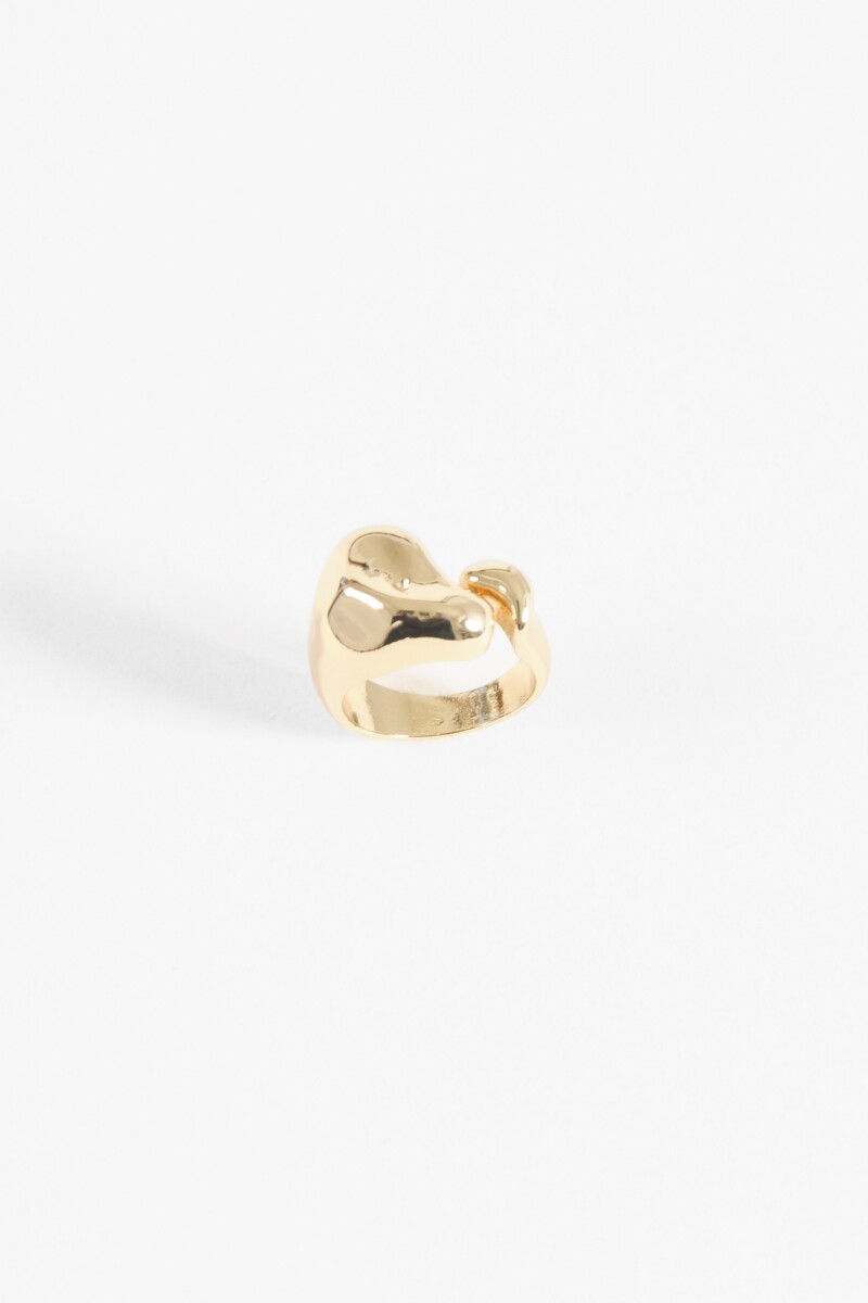 Anillo machacado dorado
