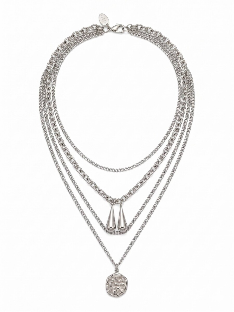 Collar de acero boho - plateado 