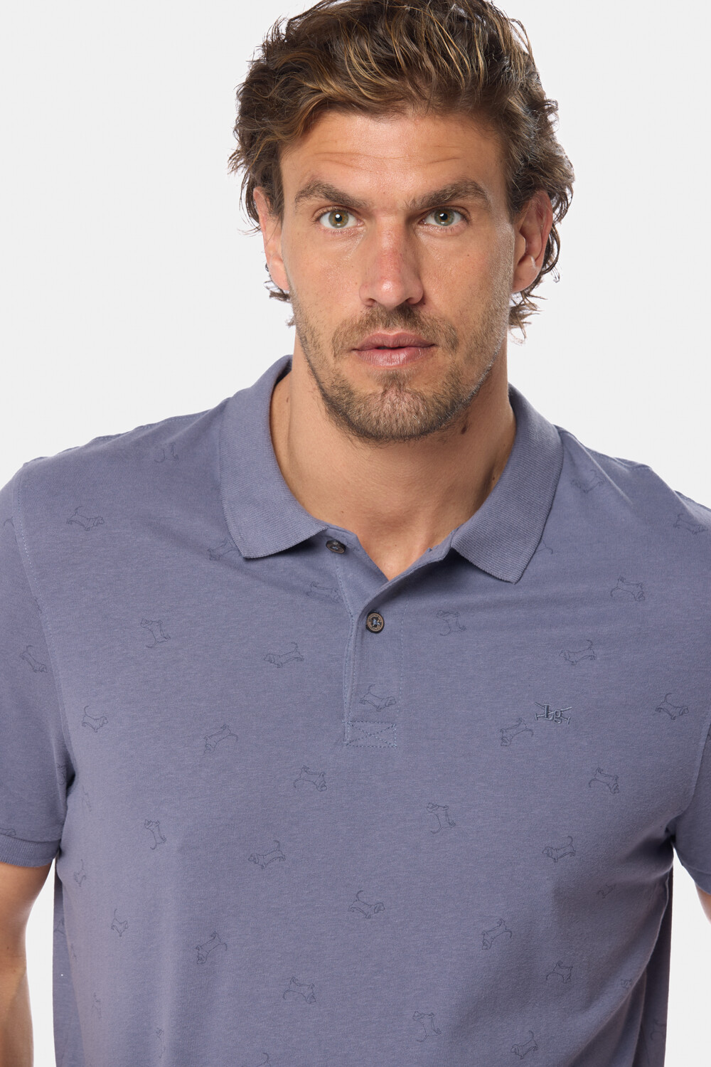 REMERA POLO ESTAMPADA Lila