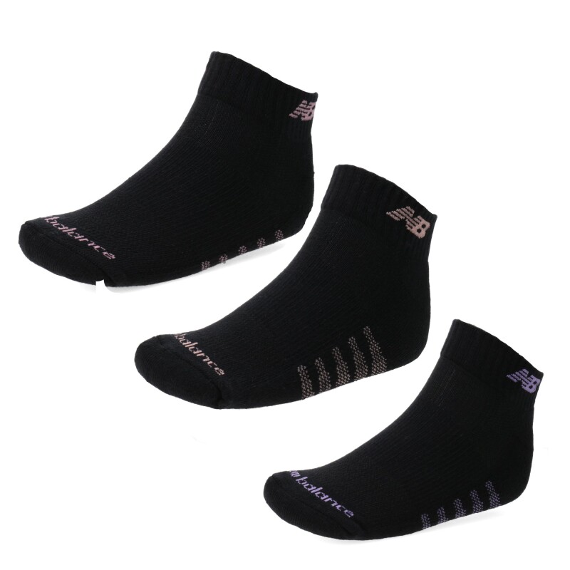 Medias Unisex New Balance Medias X3 Quarter Negro - Rosa - Violeta