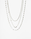 Collares Cortos Metal Set De Collares De Cadena Acero - Plateado