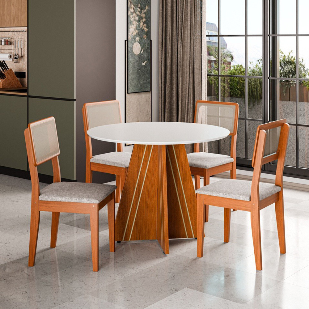 MESA DUBLIN 1030X1030 MM LIGHT C/VIDRIO COLOR BLANCO Mesa Dublin 1030x1030 Mm Light C/vidrio Color Blanco