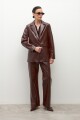 Blazer crocco eco cuero chocolate