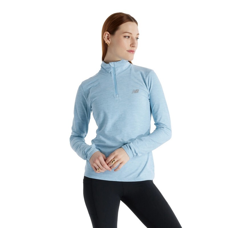 Buzo New Balance Space Dye Essentials 1/4 Zip Celeste
