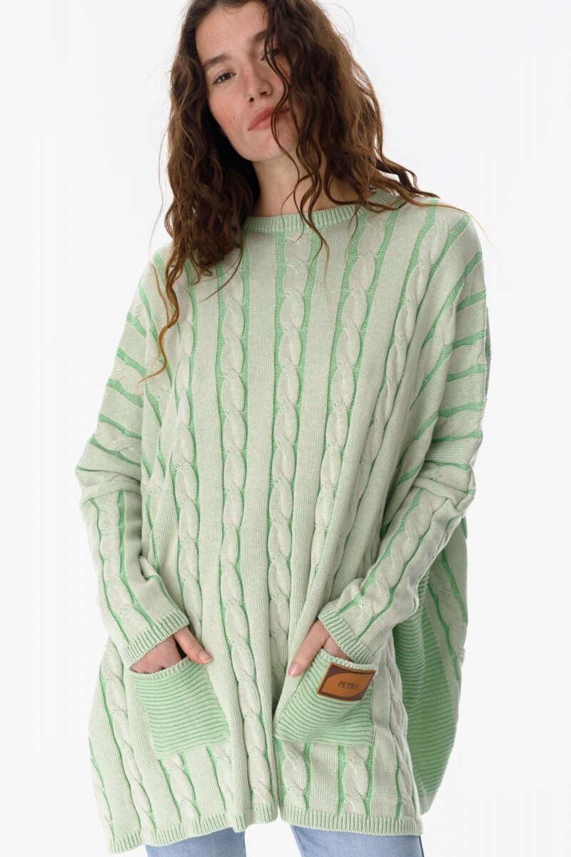 Sweater Oceano Crudo/Verde