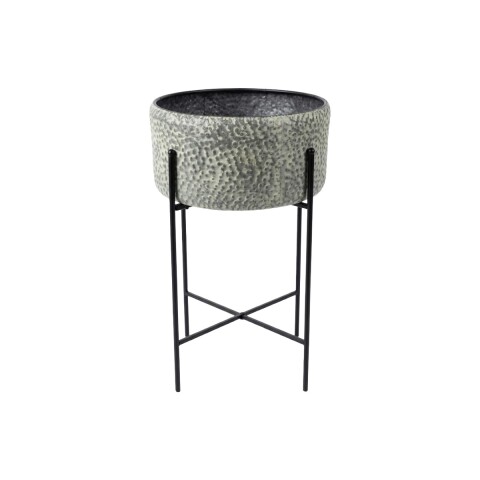 PORTA MACETERO METAL VERDE C/BASE PEQ Unica