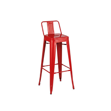 Taburete Tolix en metal con respaldo Rojo