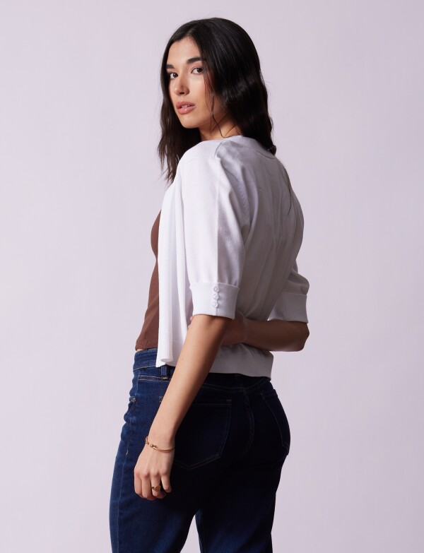 Bolero Det Btn Puño BLANCO