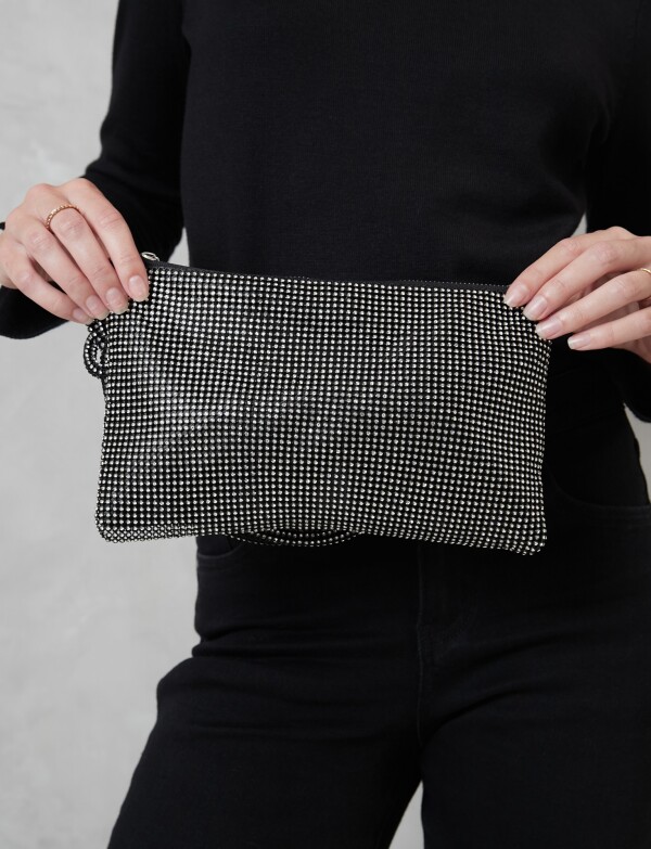 Cartera Dolly NEGRO/PLATEADO