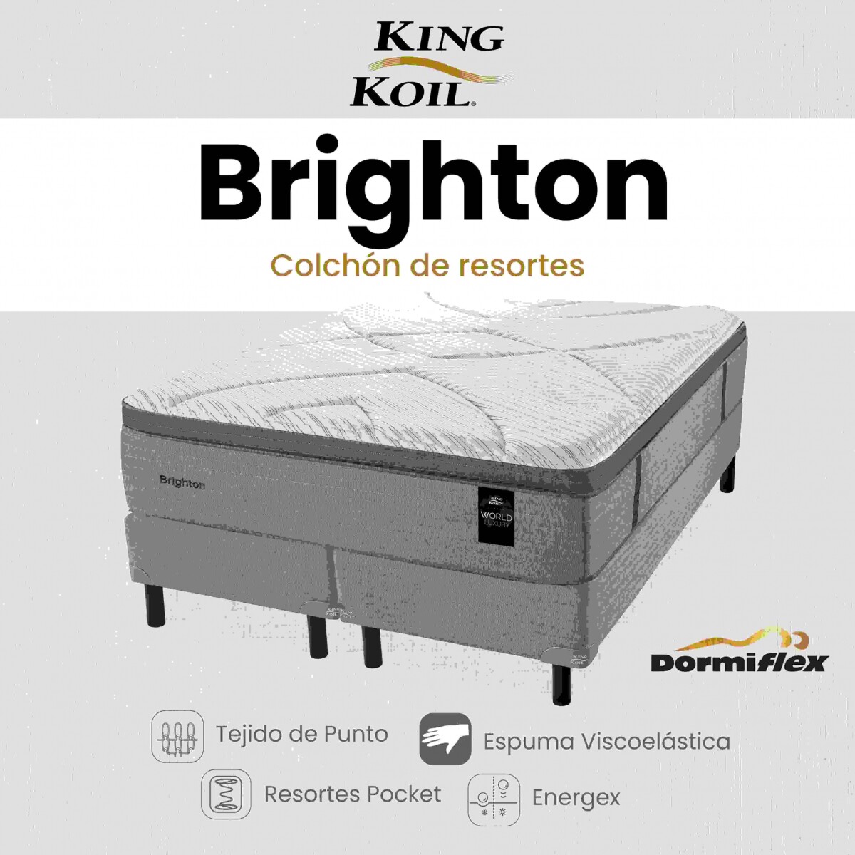 Colchón Brighton con Sommier - 2 plazas 140x190 