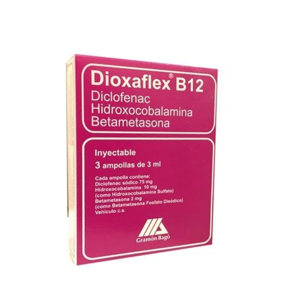 DIOXAFLEX B 12 X 3 AMPOLLAS 3 ML 