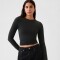 LS CLOSEKNIT CREW - 23 1/2 BLACK