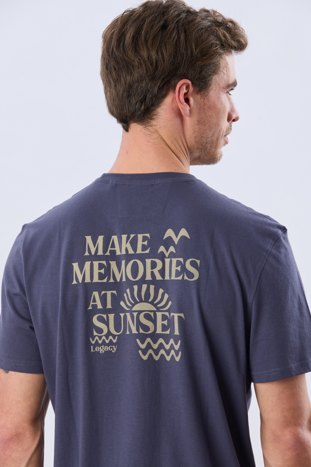 REMERA ESTAMPADA DE ALGODÓN Azul