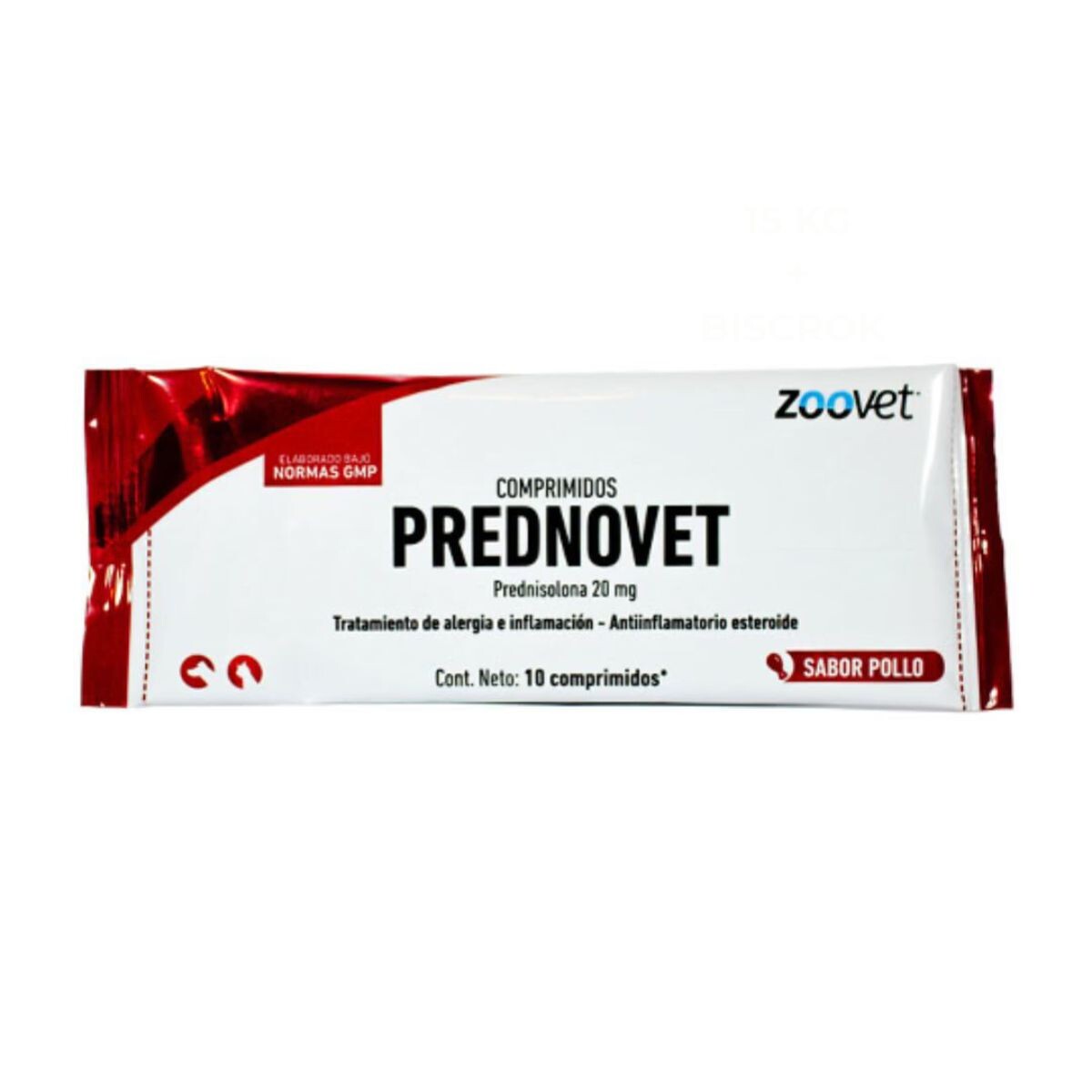 PREDNOVET 20 MG X 10 COMPRIMIDOS SABOR POLLO 