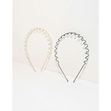 Set De Vinchas Wavy Combinacion bicolor