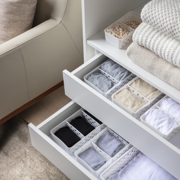 ORGANIZADORA BLANCA CON DIVISIONES QUADRATTA PARAMOUNT BLANCO