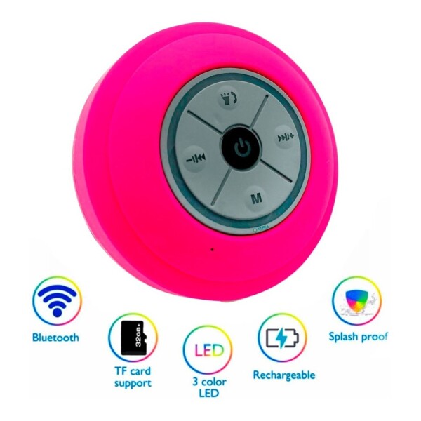 Parlante Bluetooth Ducha Ventosa Rgb Radio Fm Calidad Color Variante Rosa chicle