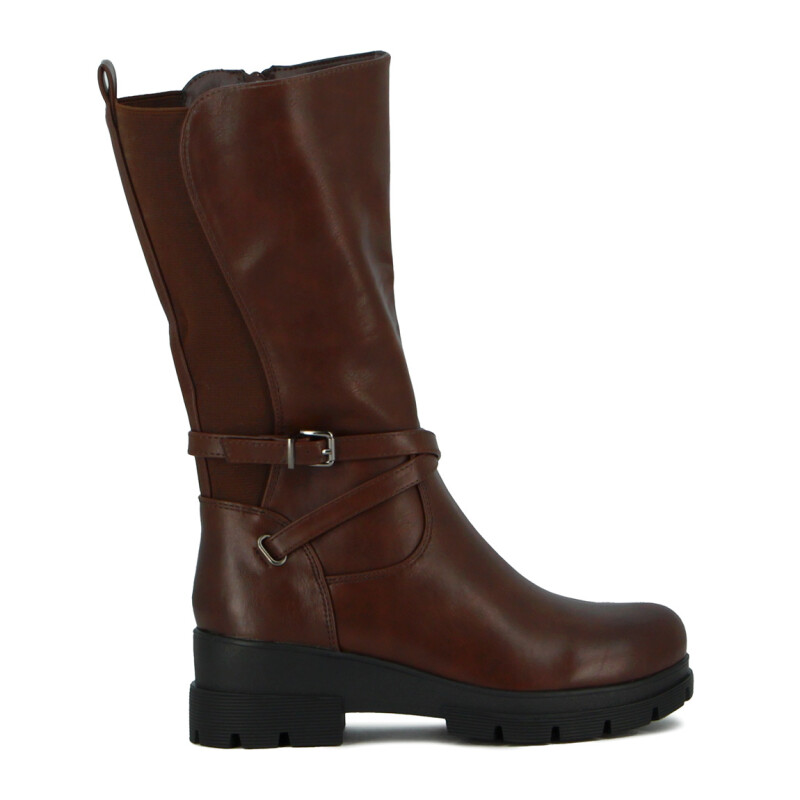 Botas Mujer Darkness Caña Media Marron Oscuro