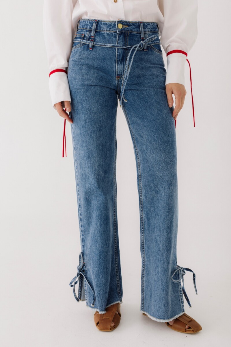JEAN STRAIGHT BELT Celeste