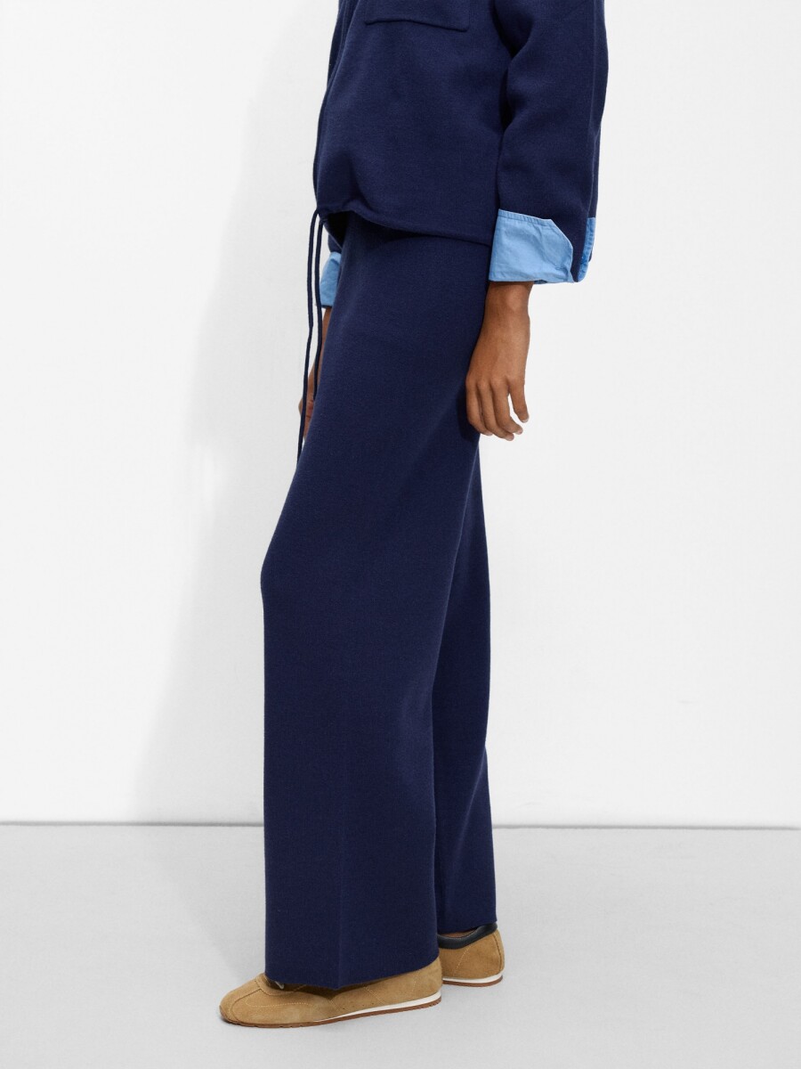 Pantalón De Punto azul-marino