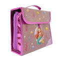 Cartuchera Escolar Triple Brillosa Con Accesorios Colores Rosa