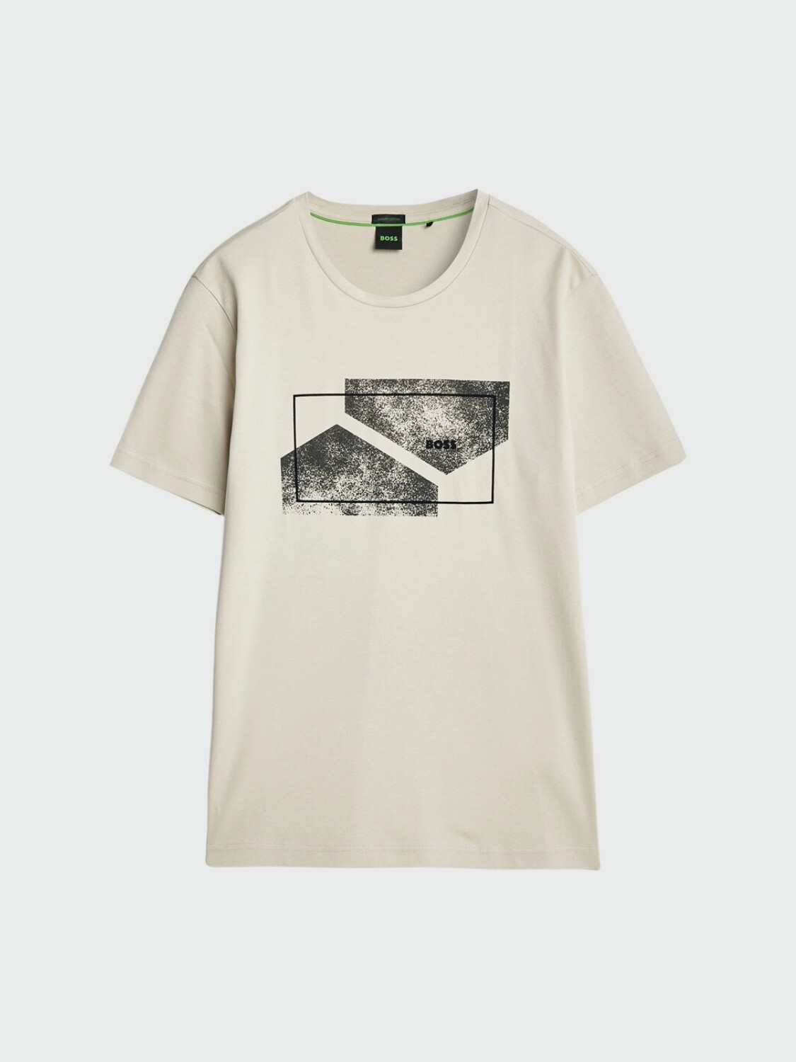 BOSS Camiseta de Algodón Interlock con Arte Estacional Gris Oscuro