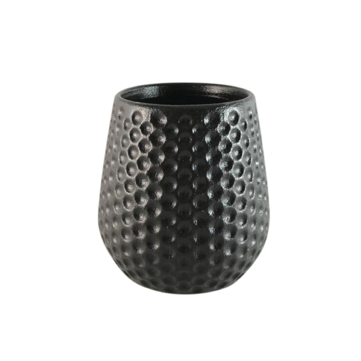 MACETA CERAMICA 12X12X12.5CM "DOTS" NEGRO 