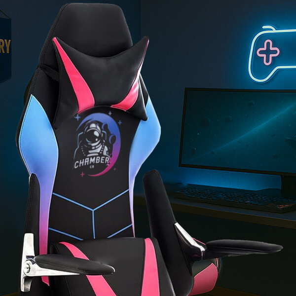 Silla Gamer Ergonómica Reclinable Con Apoya Brazos NEGRO