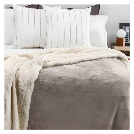 Frazada Richmond Con Corderito 2 Plazas Beige