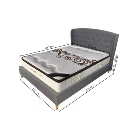 Sommier queen Hamptons Hybrid Palladium con respaldo Sommier queen Hamptons Hybrid Palladium con respaldo