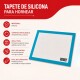 Tapete Silicona 28x42cm CELESTE Y BLANCO
