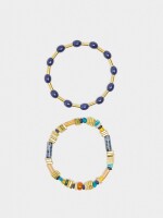 Set De Pulseras Elásticas Con Piedras multicolor