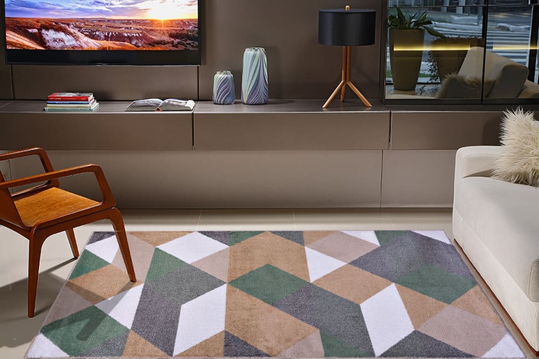 Alfombra Classic Maiorca Caramelo Verde - 200*250 
