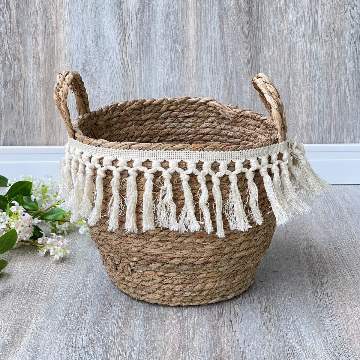Canasto Cesto Yute Natural Lara Alto 22cm x Ø 24cm 